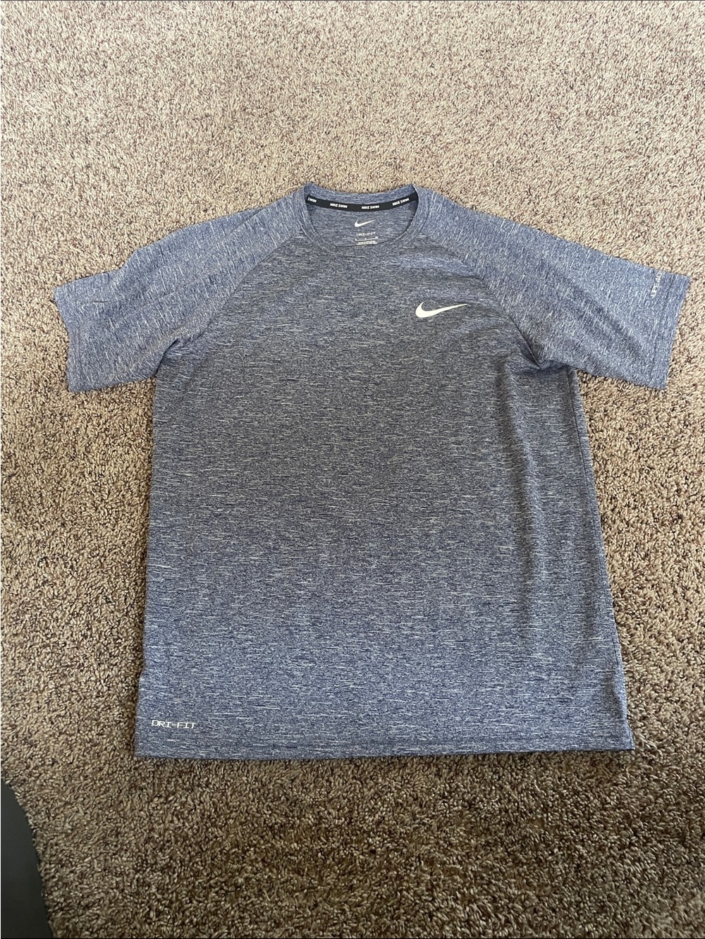 Nike Swim Men’s S. Heathered Navy Short-Sleeve Dri-FIT Tee